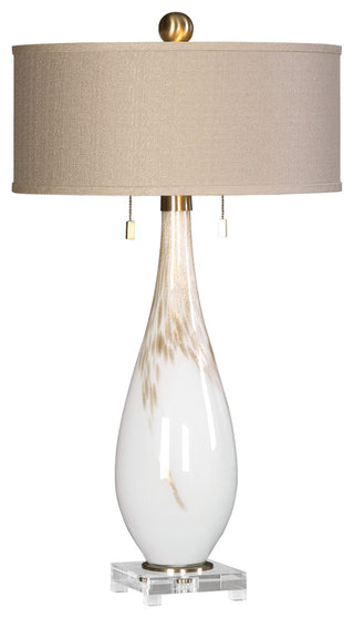 Uttermost Cardoni White Glass Table Lamp