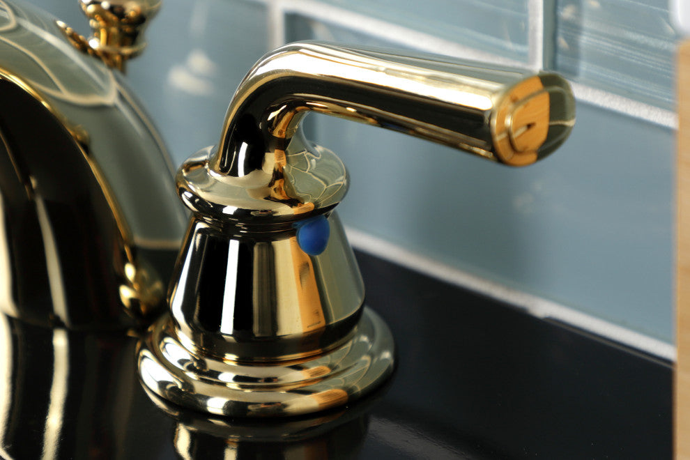 Kingston Brass KB952RXL Mini-Widespread Bathroom Faucet, Pop-Up Drain