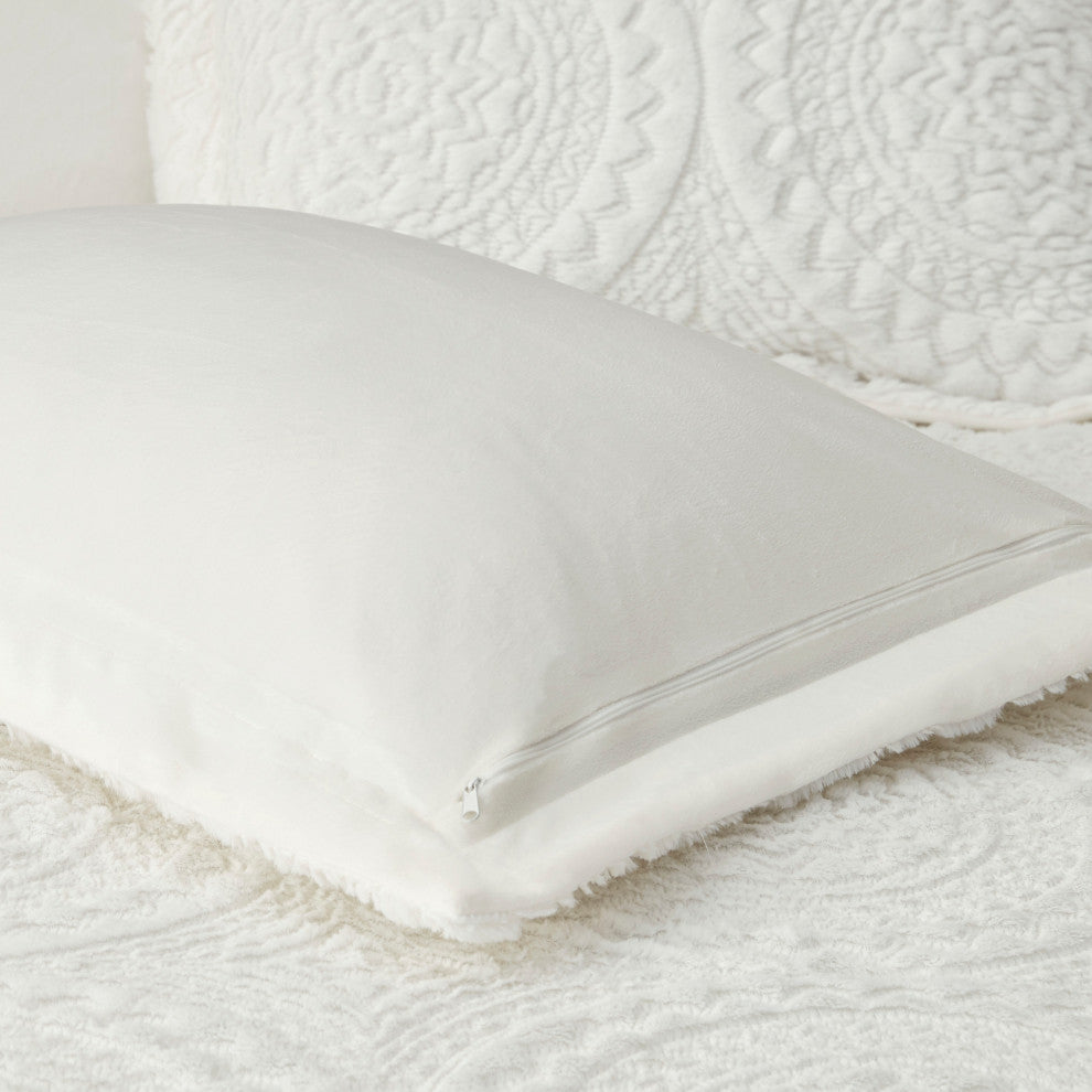 Madison Park Arya Medallion Faux Fur Plush Comforter Mini Set