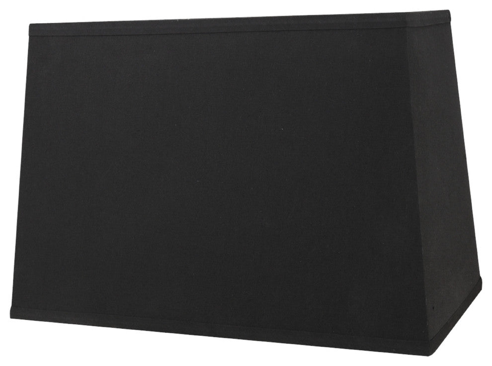 36061 Rectangle Hardback Shaped Spider Lamp Shade, Black, 7"+14"x(9"+16"x11"