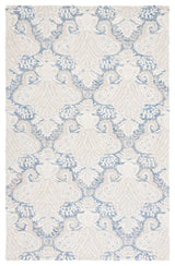 Safavieh Micro-Loop Mlp539M Damask Rug, Blue and Ivory, 8'0"x10'0"