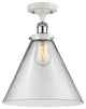 Innovations 916-1C-WPC-G42-L 1-Light Semi-Flush Mount, White, Polished Chrome