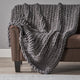 GDF Studio Jacqueline Acrylic Fabric Throw Blanket, Dark Gray