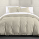 Hera Washed Linen Flange Comforter Set, 3PC, Light Tan, King