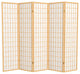6' Tall Window Pane Shoji Screen, Natural, 5 Panels