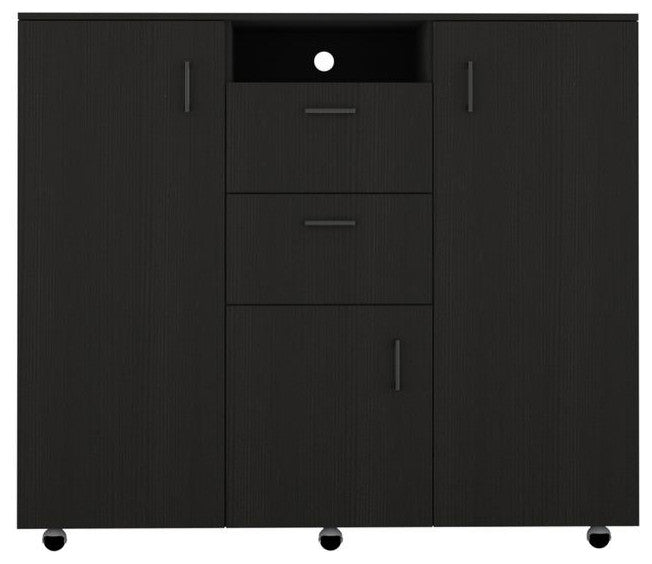 DEPOT E-SHOP Milano Double Door Cabinet Dresser,2 Drawers,4 Interior Shelves,Rod