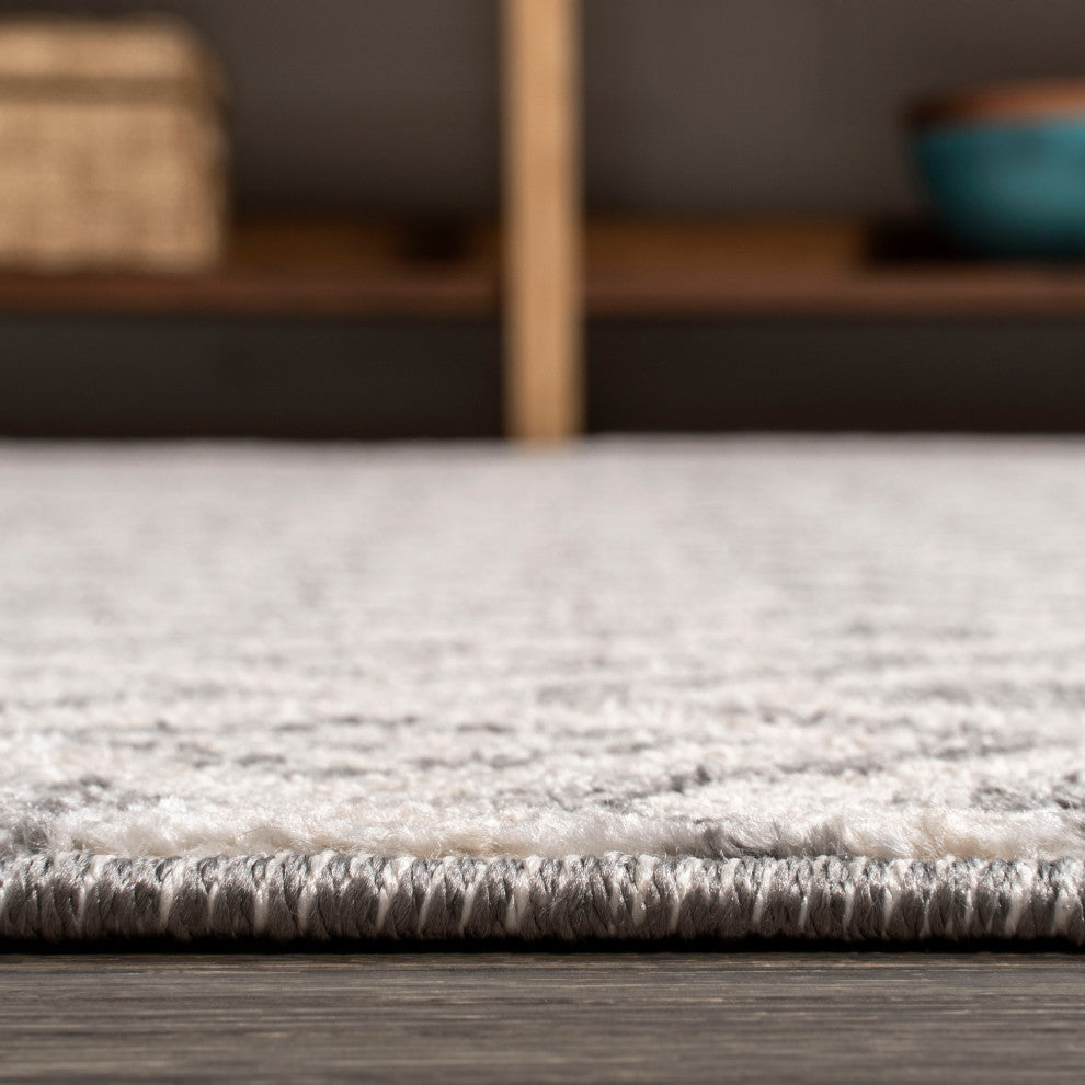 Ifrane Berber Geometric Stripe Runner Rug, Cream/Gray, 3x5