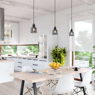 Millie 8.25"H Mini Pendant Matte Black with Smoke Glass