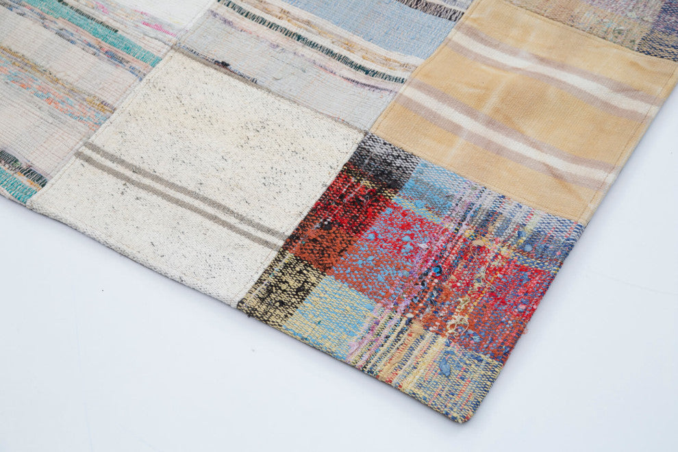 Rug N Carpet - Handmade Oriental 7' 11'' x 9' 10'' Rustic Patchwork Kilim Rug