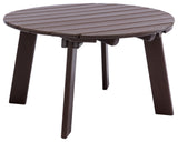 32''D Patio Outdoor Round Coffee Tables, Adirondack Table, Brown