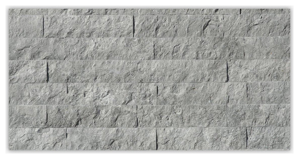 Silver Gray Light Rock Face 3x12 Marble Wall Tile