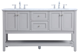 Home Living 60" Double Sink Bathroom Vanity Set, Gray