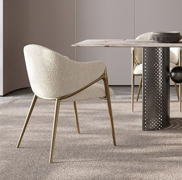 Light Luxury Postmodern Minimalist Dining Chair, White
