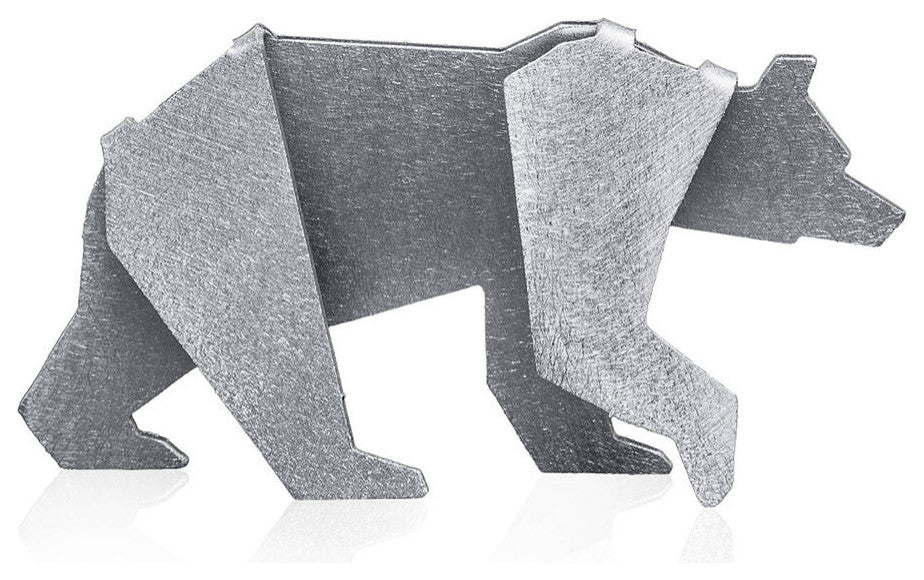 Aluminum Small 3" Bear Origami Geometric Sculpture