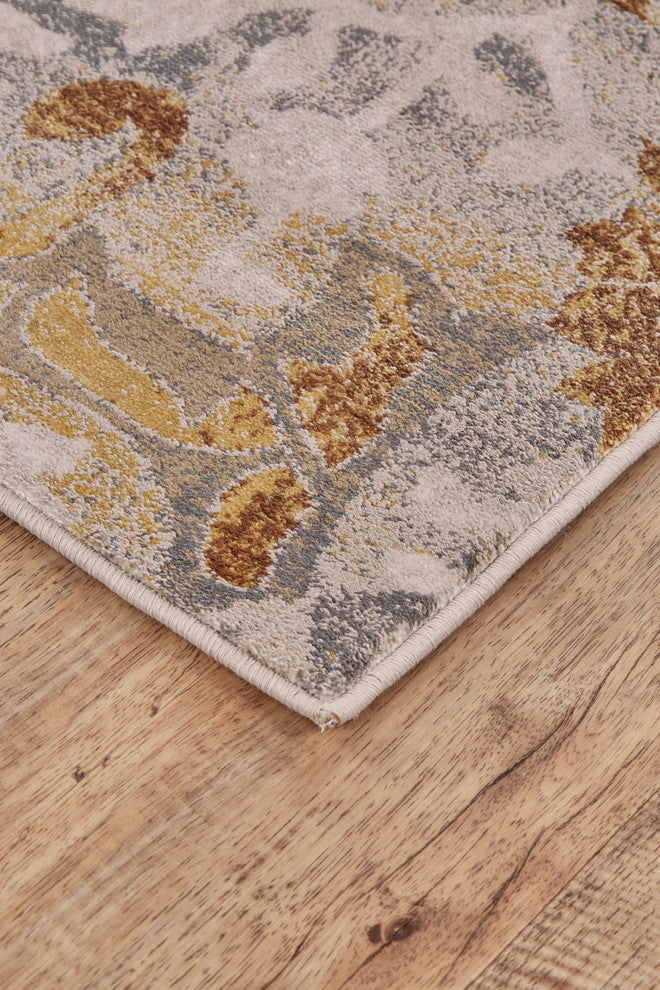 Weave & Wander Herbert Rug, Gray/Yellow, 10'x13'2"