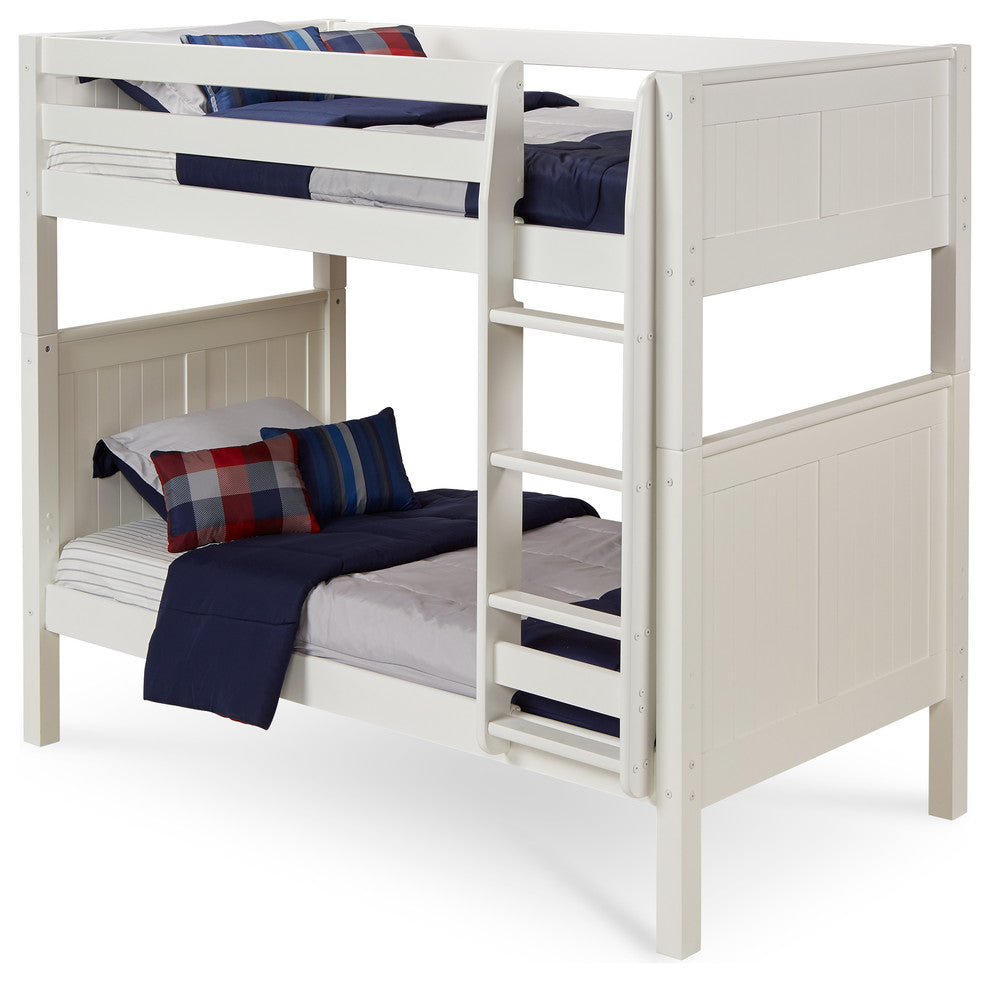 Camaflexi Twin Bunk Bed, Panel Headboard, White