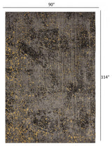 8??x 10??Gray and Yellow Abstract Sprinkle Area Rug