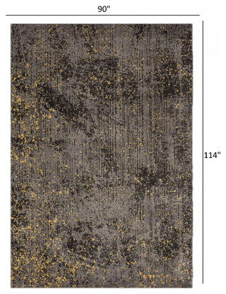 8??x 10??Gray and Yellow Abstract Sprinkle Area Rug