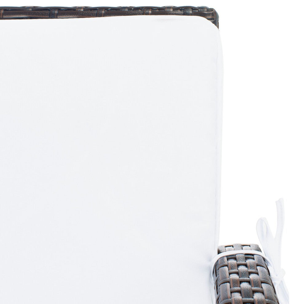 Safavieh Outdoor Reslor 4 Piece Living Set Brown/White Cushion