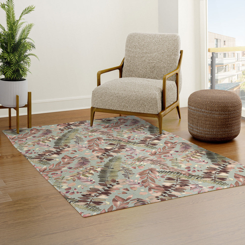 Ninola Design Ferns Foliage Nature Green Area Rug