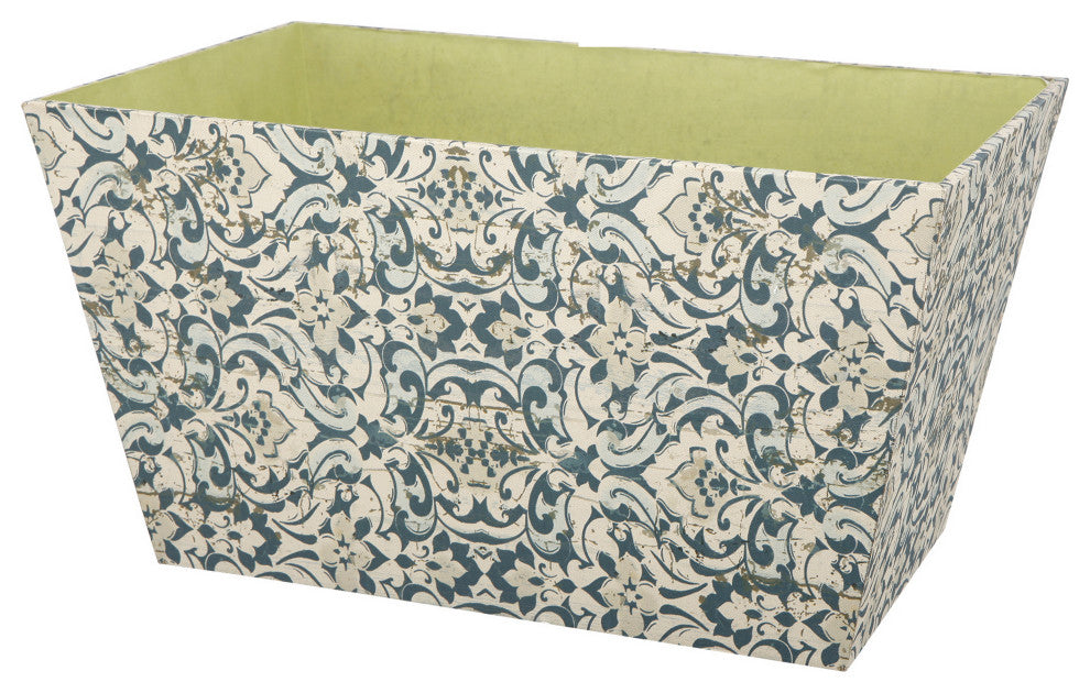 Benzara BM206718 Containers With Narrow Bottom, 3-Piece Set, Blue & Beige