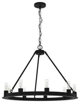 Hunter 30" Saddlewood Natural Iron 9-Light Chandelier Ceiling Fixture
