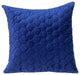 Blue Tufted Velvet Quilted Throw Pillow
