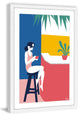 "A Lady at the Beach Bar" Framed Painting Print, 12"x18"