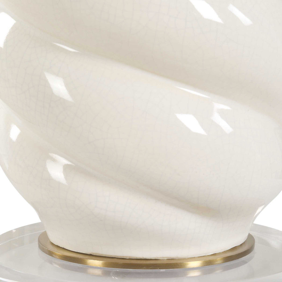 Uttermost Anneli White Swirl Table Lamp