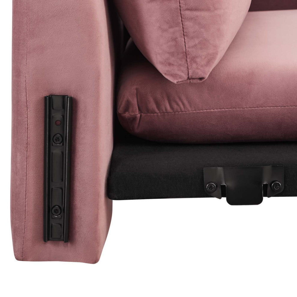 Indicate Performance Velvet Armchair Dusty Rose