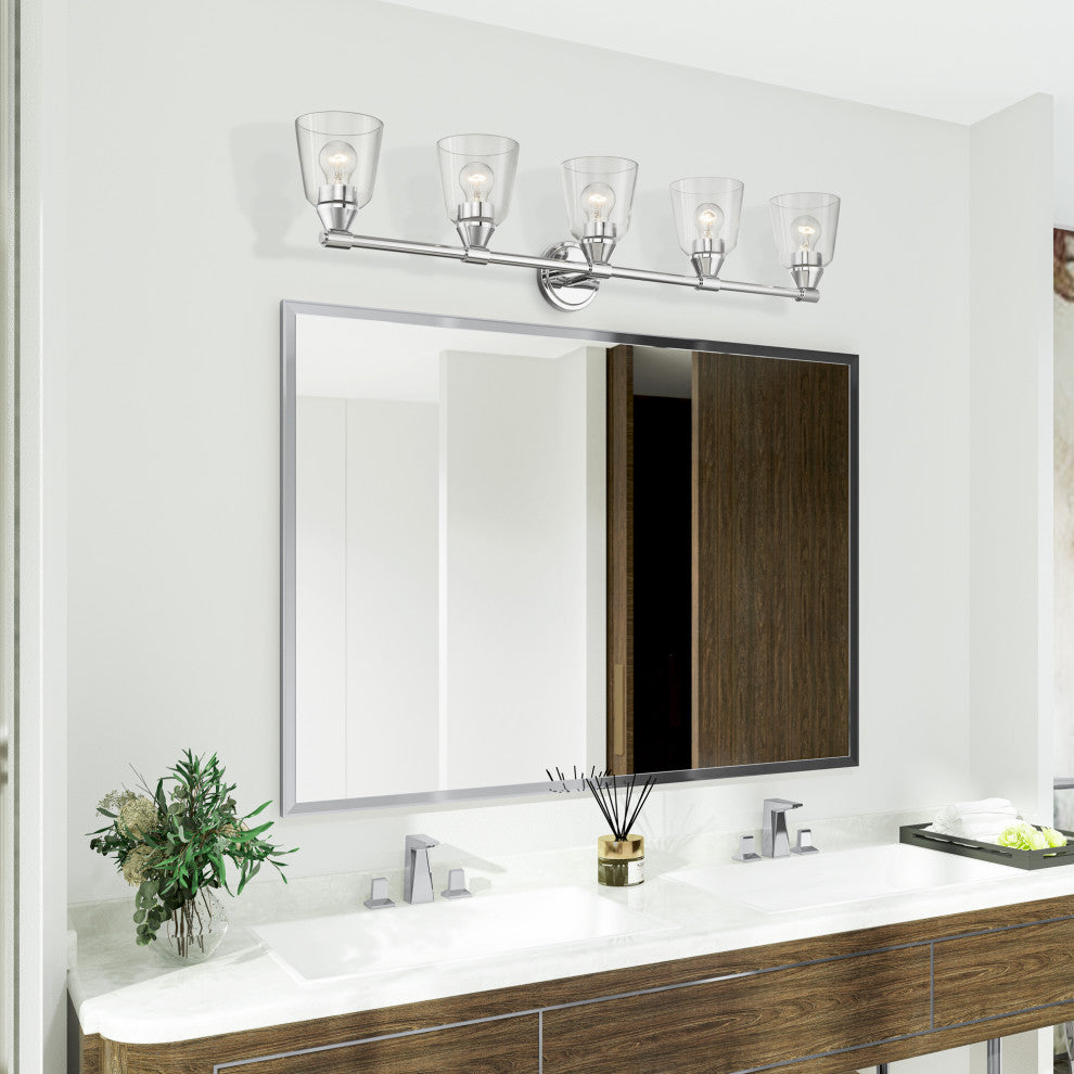 Catania 5-Light Polished Chrome Large Vanity Sconce