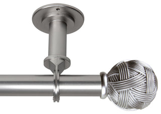 Knot Ceiling 1" Curtain Rod/Room Divider, Satin Nickel, 48-84"