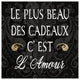 "Inspirational Collage I French on Black" Print by Daphne Brissonnet, 38"x38"