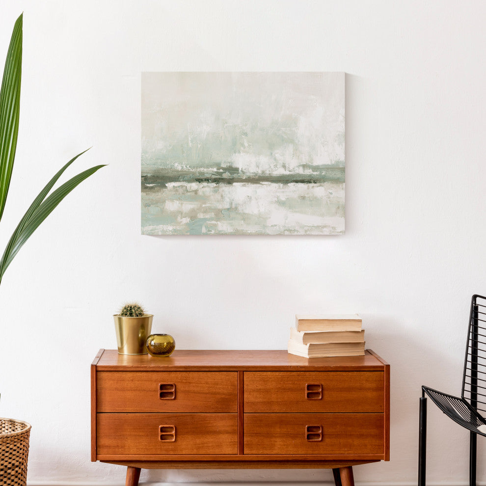 Sage Blue and Cream Abstract 16x20 Canvas Wall Art