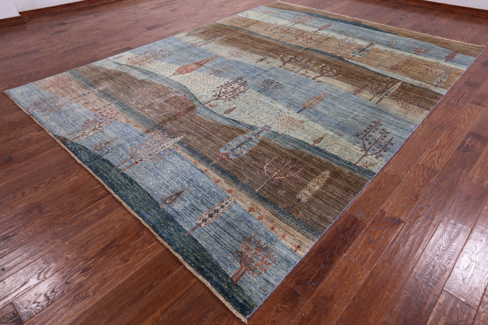 Tribal Persian Gabbeh Hand Knotted Rug 8' 9" X 11' 11" Q7926