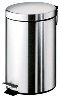 Round Polished Chrome Waste Bin With Pedal