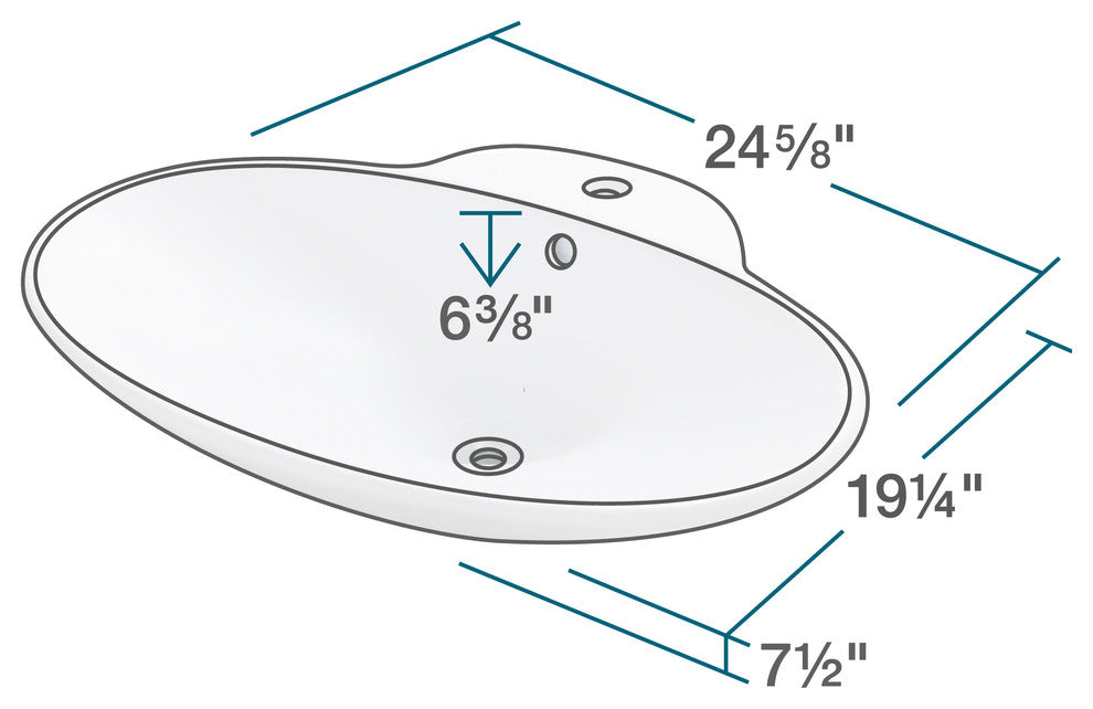 Porcelain Vessel Sink, White