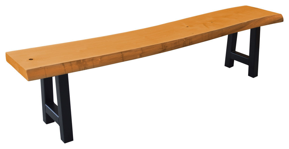 Live Edge Locust Ridgemont Bench, Natural Stain, 6 Foot