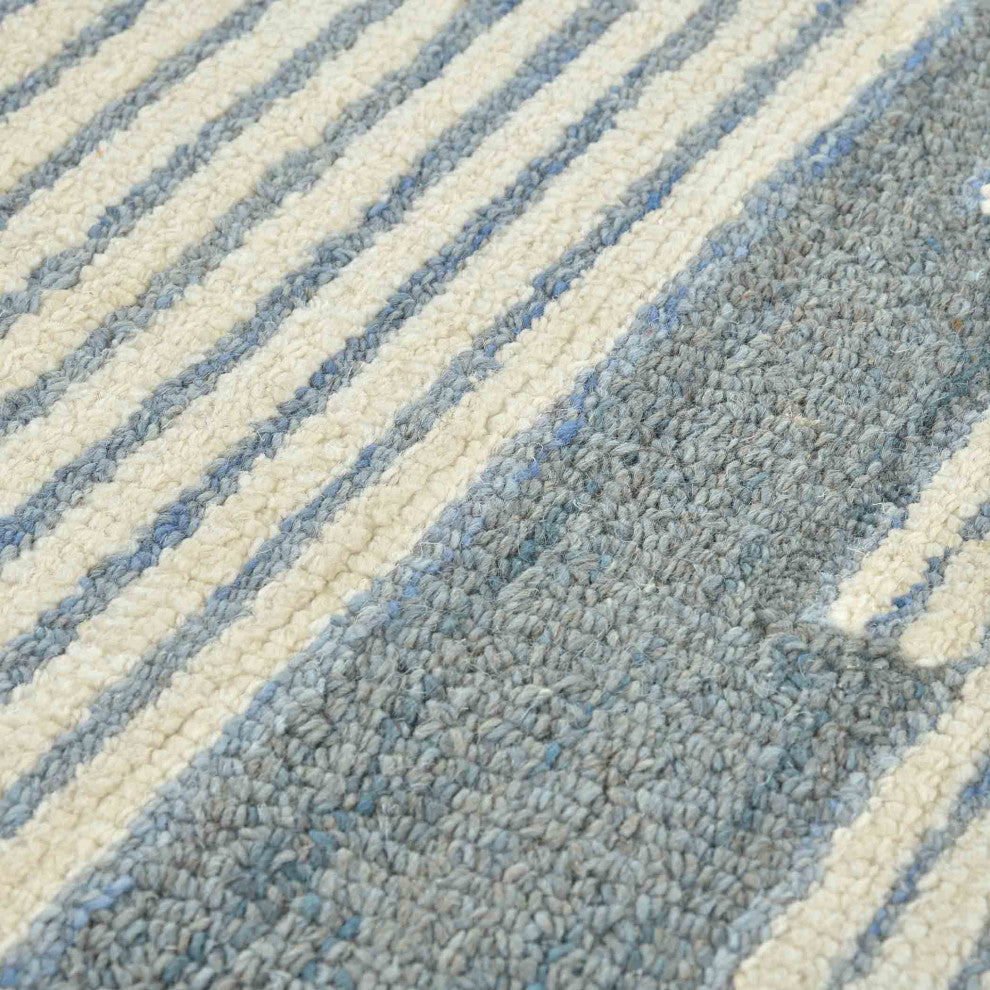 Chicago Umika Area Rug, Blue, 9'' x 13'', Geometric