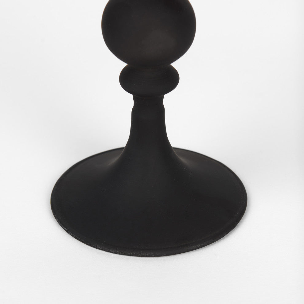 Haute Large Matte Black Blown Glass Candlestick