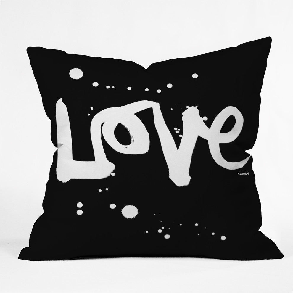 Kal Barteski Love Black Throw Pillow