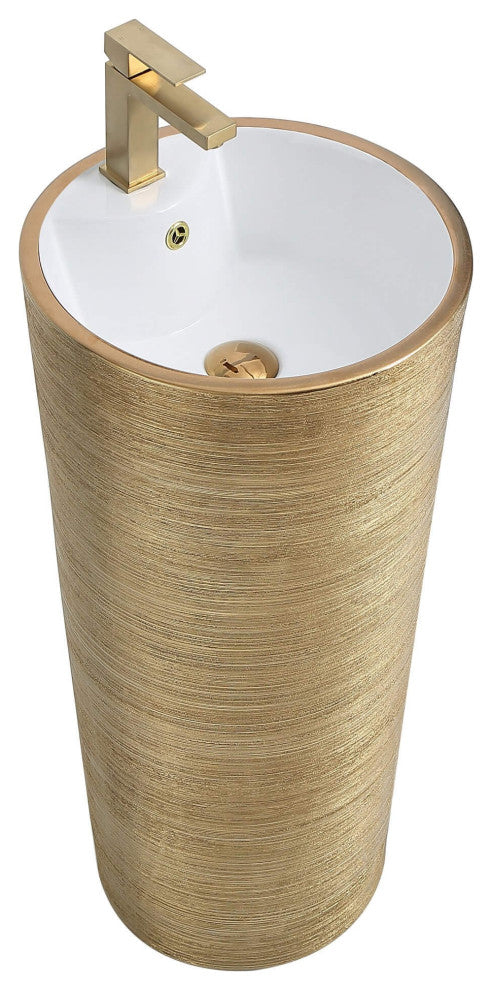 Fine Fixtures Vannes Pedestal 16"x16", Brushed Gold