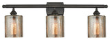 Cobbleskill 3-Light Bath Fixture, Mercury Glass, Oil Rubbed Bronze
