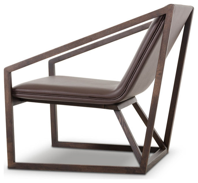 HomeRoots 29" Brown Eco Leather Lounge Chair
