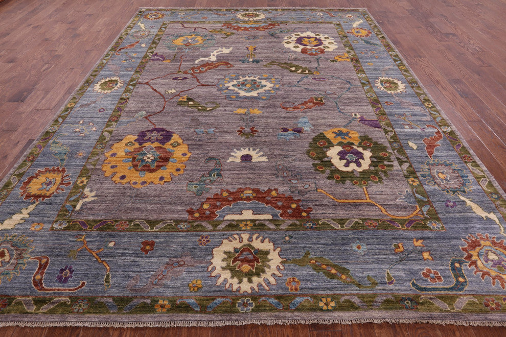 Turkish Oushak Hand-Knotted Wool Rug 9' 1" X 12' 0" - Q12400