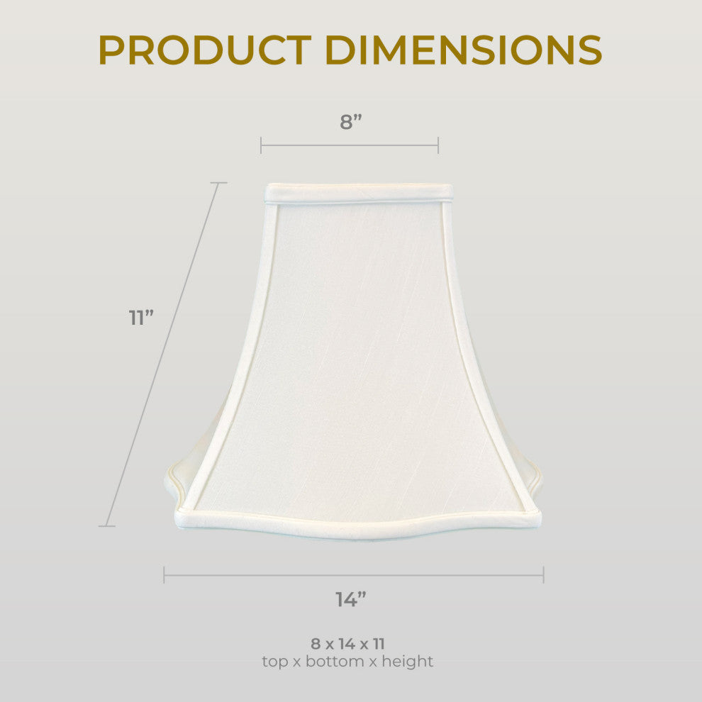 Royal Designs Flare Bottom Outside Square Bell Lamp Shade, White, 8x14x11, Singl