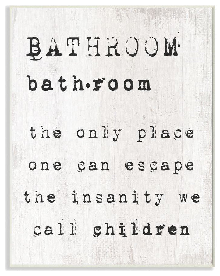 Stupell Industries Bathroom Definition Escape Funny Family Word Design, 13"x19"