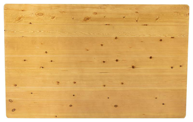 60" x 38" Rectangular Solid Pine Farm Dining Table, Light Natural