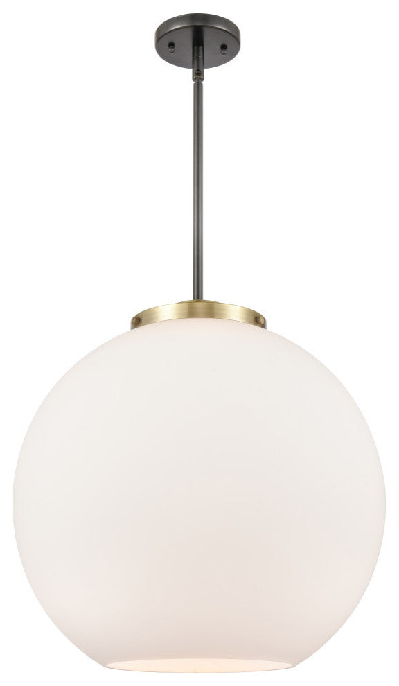 Athens Pendant, Black Antique Brass, Matte White, Matte White