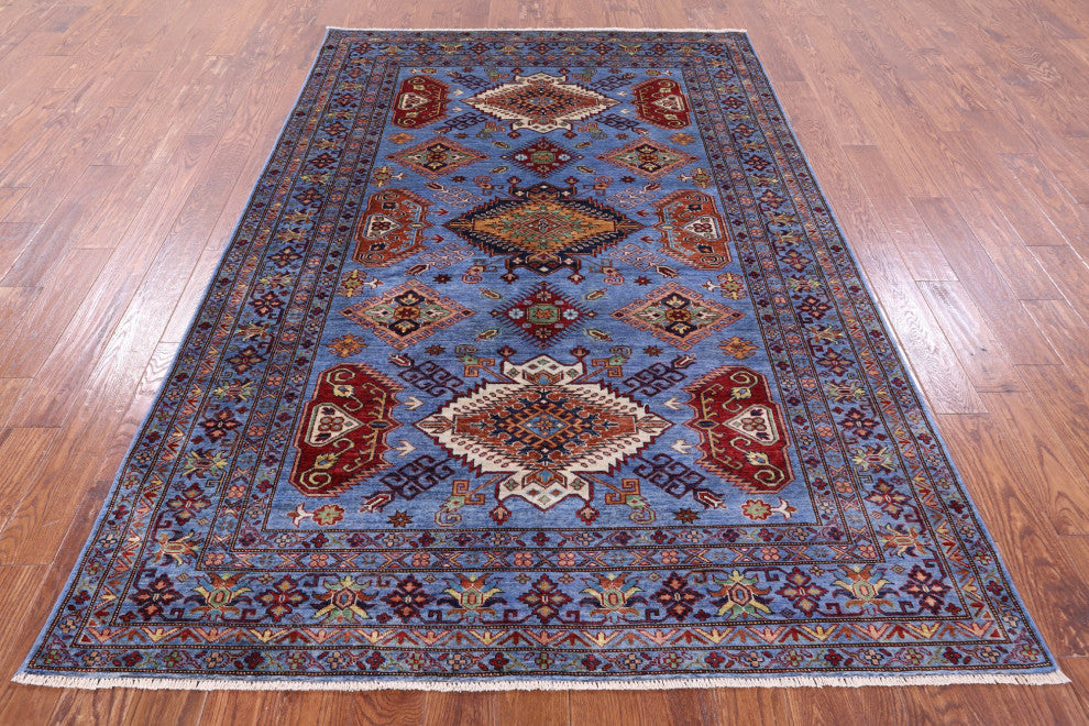 Super Kazak Hand-Knotted Wool Rug 6' 0" X 9' 2" Q10617